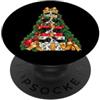 Christmas Puppy Presents Dog Lover Cute Border Collie - Scatole impilate per albero di Natale PopSockets PopGrip Adesivo