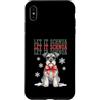 Vintage Christmas Dogs Custodia per iPhone XS Max Let It Schnow Miniature Schnauzer Christmas Holiday