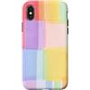 generic Custodia per iPhone X/XS Grafica morbida a blocchi di colore pastello