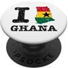 Shape of Home Co I Love (Heart) Ghana Mappa Bandiera Sagoma PopSockets PopGrip Adesivo