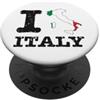 Shape of Home Co I Love (Heart) Italy Mappa Bandiera Sagoma PopSockets PopGrip Adesivo