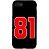 Leggende dello sport Custodia per iPhone SE (2020) / 7/8 Numero della squadra sportiva rossa n. 81