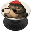 Grumpy Toad Morning Club Brontolone Rospo Caffè Berretto Rosso Divertente Rana Mattina Arte PopSockets PopGrip Adesivo