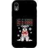 Vintage Christmas Dogs Custodia per iPhone XR Let It Schnow Miniature Schnauzer Christmas Holiday