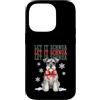 Vintage Christmas Dogs Custodia per iPhone 14 Pro Let It Schnow Miniature Schnauzer Christmas Holiday