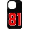 Leggende dello sport Custodia per iPhone 13 Pro Numero della squadra sportiva rossa n. 81