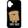 Punny Bone Custodia per iPhone 16 Plus Tippy Toast - Gioco di pane divertente