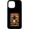 Black Cat Playing Drums Rock Rocker Drum Custodia per iPhone 13 Pro Max Black Cat che suona la batteria rock vintage rocker batterista gatto