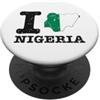 Shape of Home Co I Love (Heart) Nigeria Mappa Bandiera Sagoma PopSockets PopGrip Adesivo