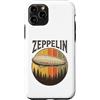 Retro Airship Aviation History Distresse Custodia per iPhone 11 Pro Vintage Graf Zeppelin Retro Blimp Aviazione Art