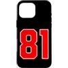 Leggende dello sport Custodia per iPhone 16 Pro Max Numero della squadra sportiva rossa n. 81