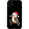 Cute Christmas Australian Animals Custodia per iPhone 11 Kookaburra Santa Hat Christmas Australian Bird Xmas