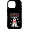 Vintage Christmas Dogs Custodia per iPhone 16 Pro Let It Schnow Miniature Schnauzer Christmas Holiday