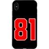Leggende dello sport Custodia per iPhone XS Max Numero della squadra sportiva rossa n. 81