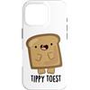 Punny Bone Custodia per iPhone 16 Pro Tippy Toast - Gioco di pane divertente