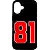 Leggende dello sport Custodia per iPhone 16 Numero della squadra sportiva rossa n. 81