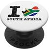 Shape of Home Co I Love (Heart) South Africa Mappa Bandiera Sagoma PopSockets PopGrip Adesivo