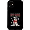 Vintage Christmas Dogs Custodia per iPhone 11 Let It Schnow Miniature Schnauzer Christmas Holiday