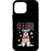 Vintage Christmas Dogs Custodia per iPhone 16 Pro Max Let It Schnow Miniature Schnauzer Christmas Holiday