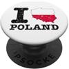 Shape of Home Co I Love (Heart) Polonia Mappa Bandiera Sagoma PopSockets PopGrip Adesivo