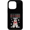 Vintage Christmas Dogs Custodia per iPhone 13 Pro Let It Schnow Miniature Schnauzer Christmas Holiday