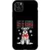 Vintage Christmas Dogs Custodia per iPhone 11 Pro Max Let It Schnow Miniature Schnauzer Christmas Holiday
