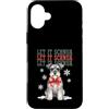 Vintage Christmas Dogs Custodia per iPhone 16 Plus Let It Schnow Miniature Schnauzer Christmas Holiday