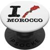 Shape of Home Co I Love (Heart) Marocco Mappa Bandiera Sagoma PopSockets PopGrip Adesivo