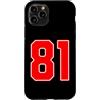 Leggende dello sport Custodia per iPhone 11 Pro Numero della squadra sportiva rossa n. 81