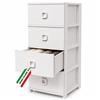 Cassettiera 37x37,5x80 cm Pratika Kool Multiuso con 4 Cassetti in Plastica Bianco