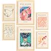 Nacnic Set di 6 poster di Picasso e Matisse. Corpi. Stampe fauvismo e surrealismo per interior design e decorazione. A3 & A4, cornici color legno.