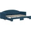 vidaXL Letto da giorno allungabile blu 80x200 cm in velluto