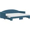 vidaXL Divano letto estraibile con materasso blu 80x200 cm velluto
