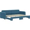 vidaXL Letto da giorno allungabile blu 80x200 cm in velluto