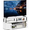 Furinno Jaya, supporto TV con 2 ante, per televisori fino a 55 pollici, colore bianco
