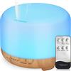 Hianjoo Diffusore di Oli Essenziali 450 ml, Umidificatore Ultrasuoni Diffusore con 7LED Colori per Spa,Camera da Letto-Regali di Grande Scelta per Natale e Capodanno(Marrone Chiaro)