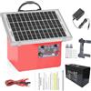 Anosuwa 32KM Pastore Elettrico, 0.5 Joule/9.5 kV Recinto Elettrico Controllore 12V | con Pannello Solare da 5W Per Mucche, Bestiame, Allevamento Di Pollame, Pastore, Fattoria degli Animali Recinzione (Rosso)