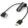 Alvin's Cables Ultra HD 8K HDMI 2.1 Cavo HDMI Dritto a Angolo Retto ad Alta Velocità per Atomos Ninja V Monitor, Z CAM E2, per Sony FS5 | FS7| A7S3 Fotocamere 10 pollici | 25 cm