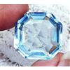 harshj_0 Blu Acquamarina Taglio Ottagonale 30.15 KT Certificato Loose Gemma Con Omaggio