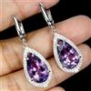 Gemsporium 925 Orecchini Argento Sterling Pera Ametista 13x9mm Naturale No USA Import Tasse