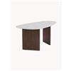Venture Design Tavolo ovale in legno e effetto pietra Grönvik, 180 x 75 cm - Marrone, Bianco