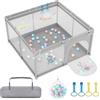 Aufun Box per bambini, in tessuto Oxford 300D, con rete traspirante, chiusura lampo (grigio, 127 x 127 x 68 cm)
