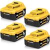 TOPBATT 4pcs 5000mAh sostituzione per Dewalt batteria 18V DCB180 DCB181 DCB182 DCB184 DCB200 DCB201 DCB204 con indicatore LED
