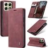 Azororo Cover per Xiaomi 14T 5G, Premium PU Pelle Custodia, Magnetica Carta Fessura Portafoglio Case, Flip Cavalletto Custodia per Xiaomi 14T - Vino Rosso