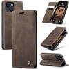 Azororo Cover per iPhone 13 5G, Premium PU Pelle Custodia, Magnetica Carta Fessura Portafoglio Case, Flip Cavalletto Custodia per iPhone 13 - Caffè