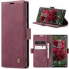 Azororo Cover per Samsung Galaxy S24 Ultra 5G, Premium PU Pelle Custodia, Magnetica Carta Fessura Portafoglio Case, Flip Cavalletto Custodia per Samsung Galaxy S24 Ultra- Vino Rosso