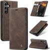 Azororo Cover per Samsung Galaxy S24 5G, Premium PU Pelle Custodia, Magnetica Carta Fessura Portafoglio Case, Flip Cavalletto Custodia per Samsung Galaxy S24- Caffè