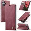 Azororo Cover per iPhone 16 5G, Premium PU Pelle Custodia, Magnetica Carta Fessura Portafoglio Case, Flip Cavalletto Custodia per iPhone 16 - Vino Rosso