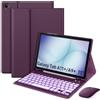 MoKo Custodia con Tastiera Mouse per Galaxy Tab A11+/A9+ Plus 11'',Viola | Tastiera Bluetooth Retroilluminata 7 Colori con Porta S Pen per Tab A11+ A9+ 2025/2023, QWERTY Inglese