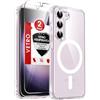 LeYi Cover Magnetica per Samsung S23 5G con Vetro Temperato(Trasparente) | Custodia [Compatibile con MagSafe] Protezione Fotocamera TPU Bumper Originale Antiurto Protettiva Case per Galaxy S 23
